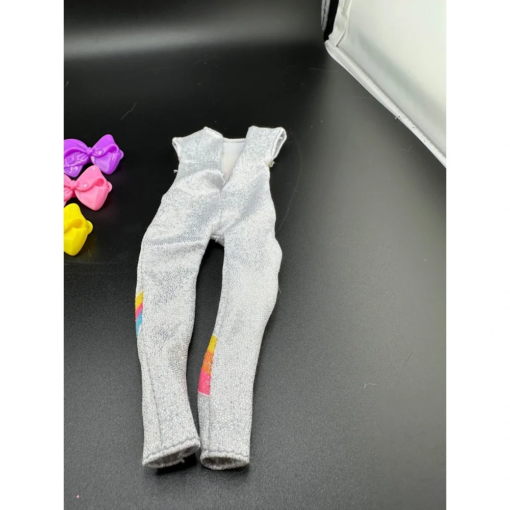 Jojo Siwa Fashion Doll Replacement outfit and‎ bow barrettes x3 Unicorn Silver